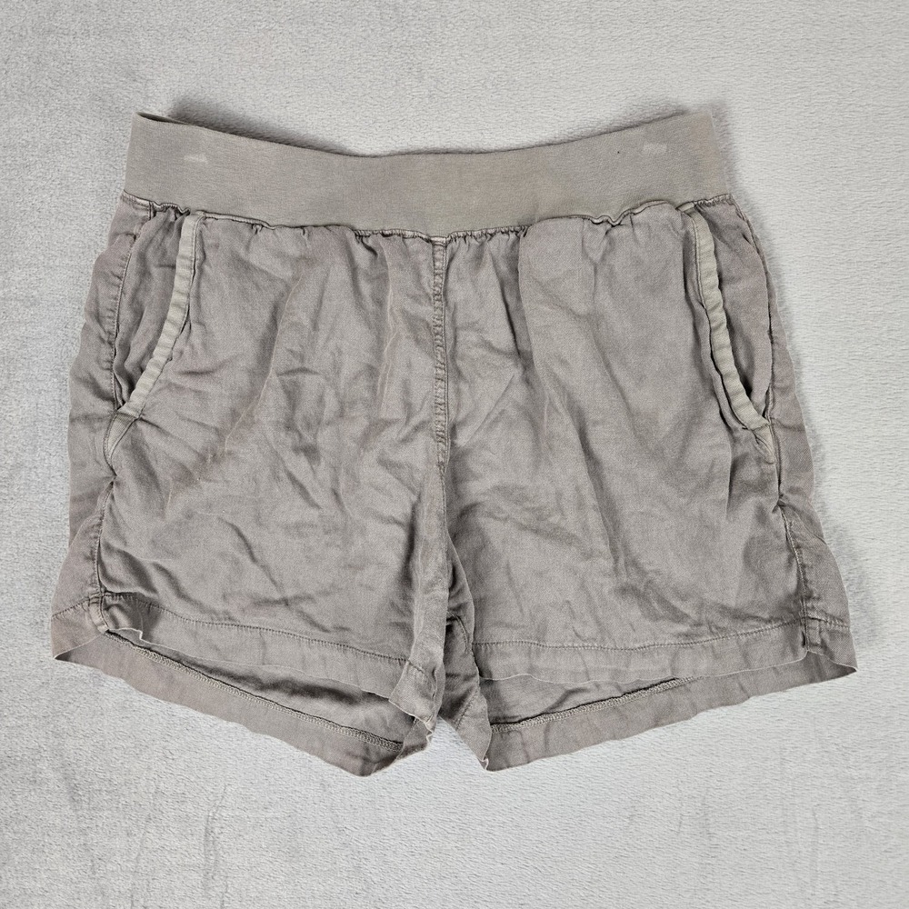 Faherty Arlie Day Shorts Womens Large Gray Organic Cotton Linen Tencel Summer